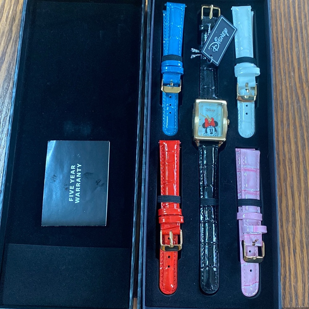 Disney Minnie Mouse Womens Watch with 5 Interchangeable Bands